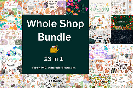 Whale shop bundle Baby animals, an Animal Illustration by OxanaTally