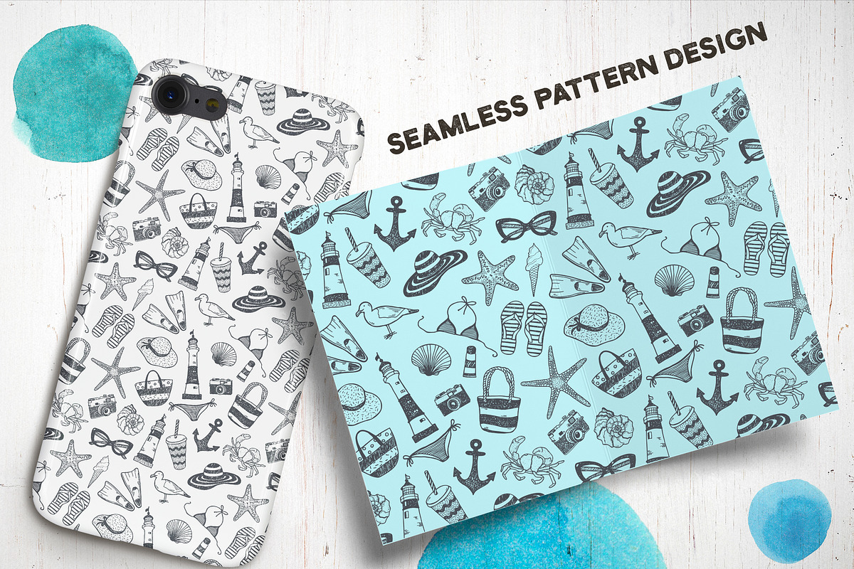 SEA DOODLES SET., a Pattern Graphic by Krapio (Photo 3 of 4)