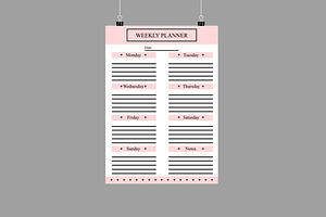 Weekly Planner Vector Template