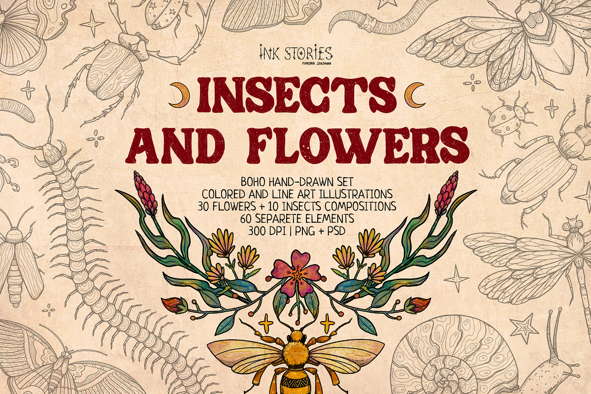 Insects and Flowers, an Animal Illustration by Ink Stories (Photo 1 of 15)