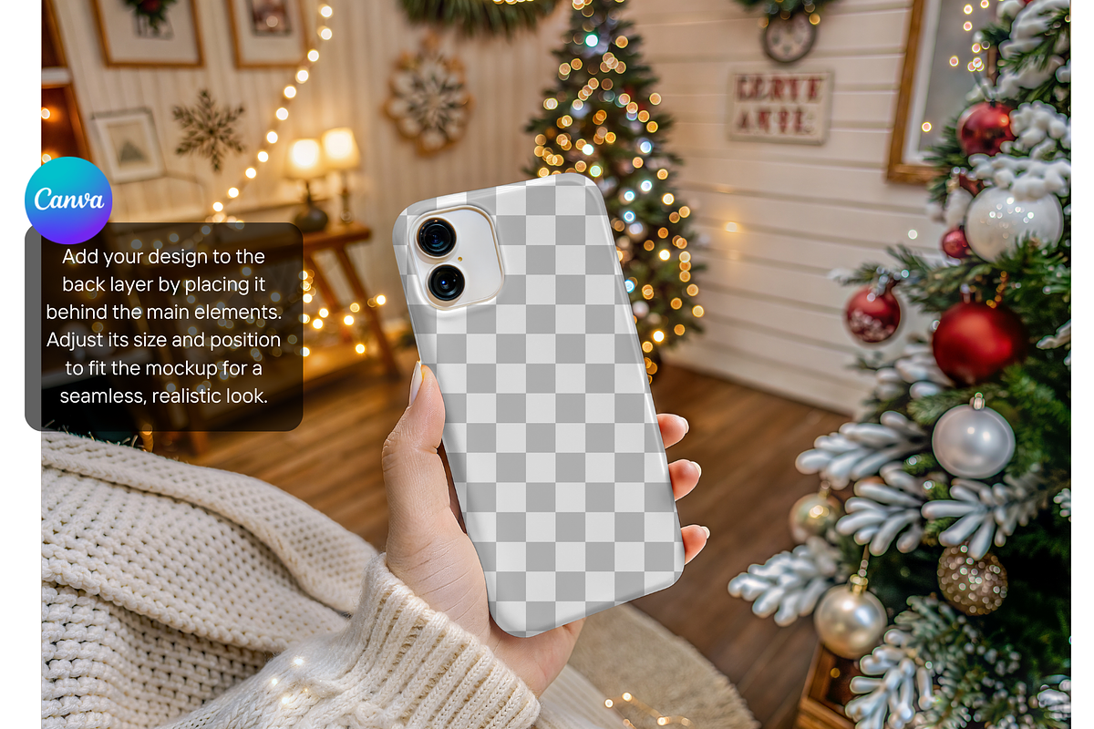 Phone Case in Hand Christmas Scene, a Product Mockup by MockupWizard (Photo 3 of 5)