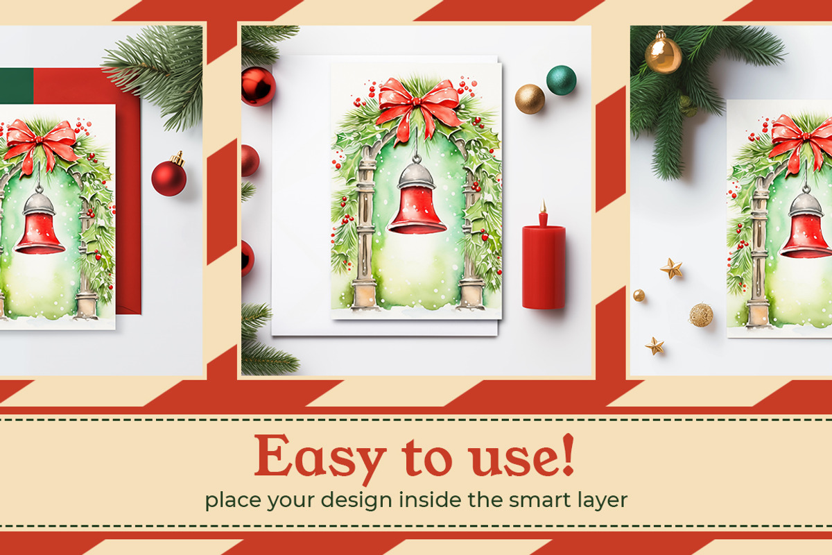 Christmas Card / Poster Mockup Set, an Advertising Mockup by pizza.studi0 (Photo 2 of 6)