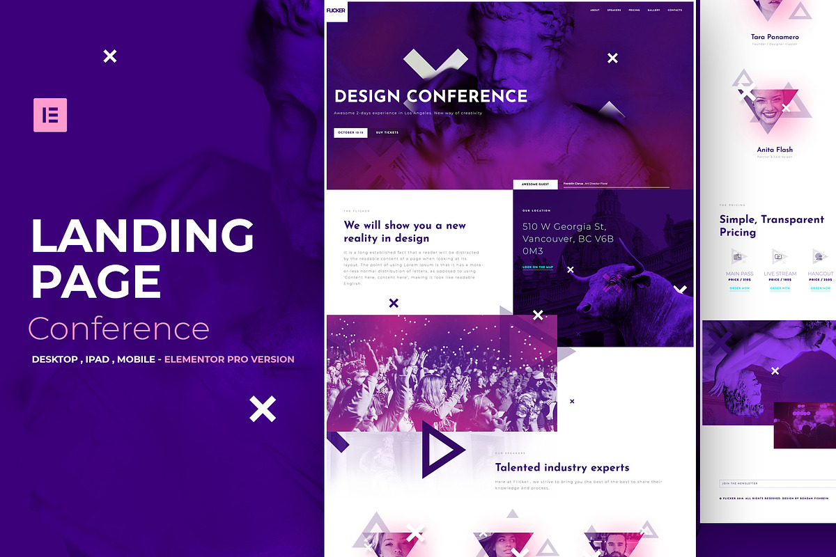 Conference - Elementor Pro Layout, a Landing Page Template by Ceaso Store (Photo 1 of 3)