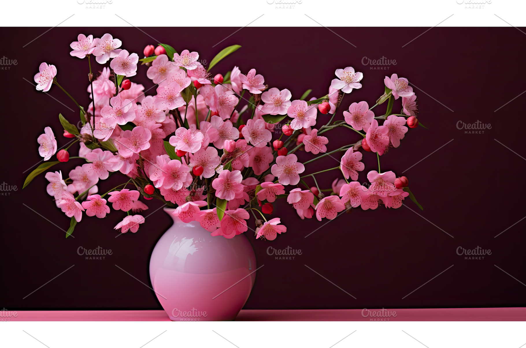charm tiny pink flowers ai generated, a Beauty & Fashion Photo by pikepicture