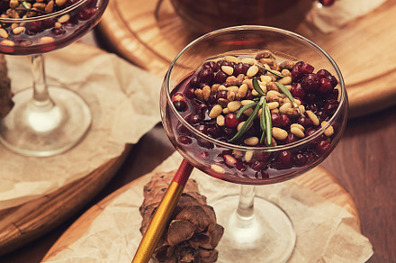 Dessert from beriies with pine seed stock photo containing russian and, a Food & Drink Photo by Jan Jack Russo Media