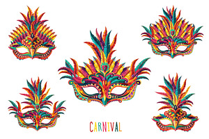 Carnival Masks vector set