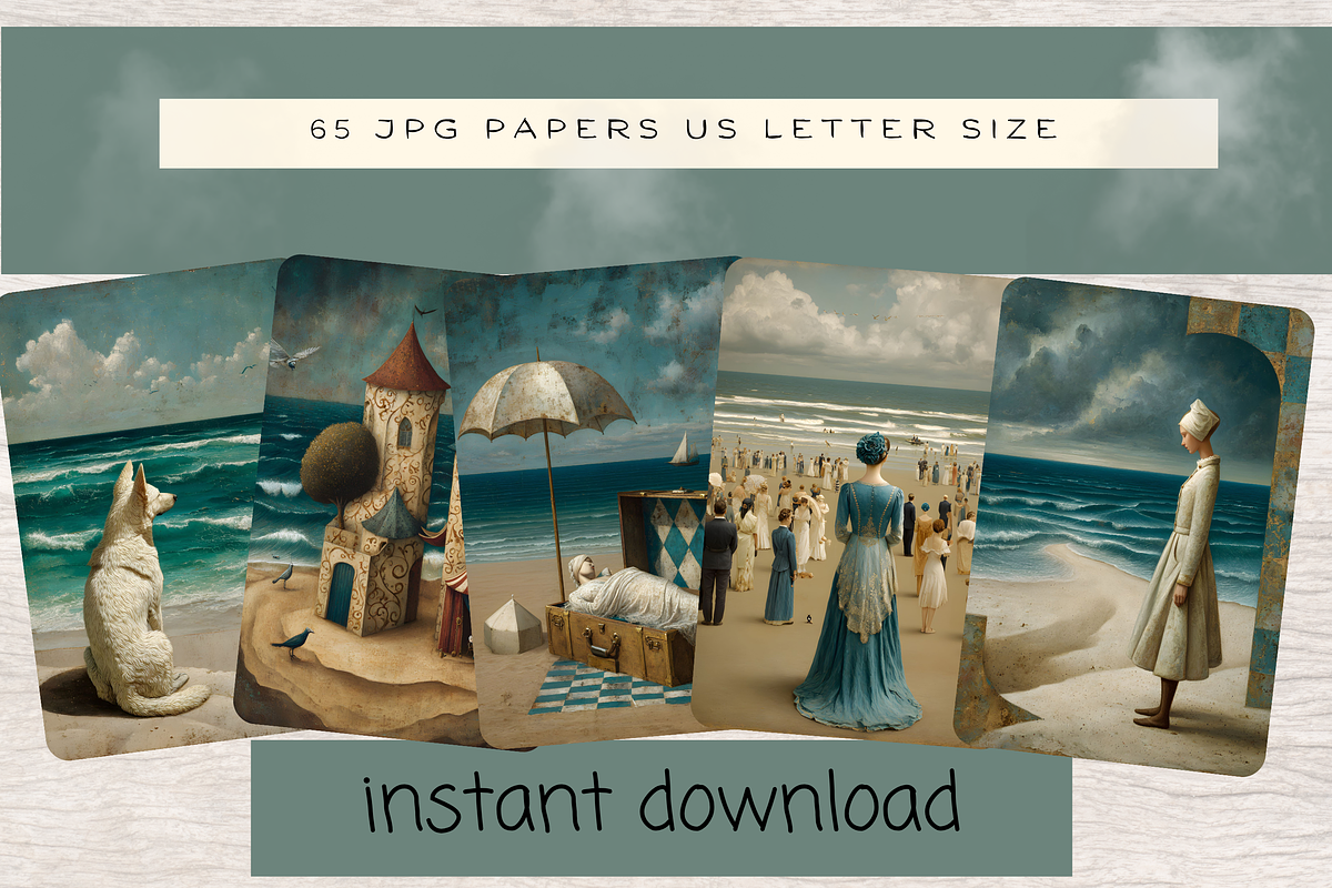 WAVES AND WHISPERS BEACH JUNK JOURNA, a Decorative Illustration by Daring Digies (Photo 8 of 9)
