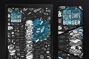 Burger menu. Hand-drawn. Chalk style, a Decorative Illustration by Margo Miller (Thumbnail 9 of 15)
