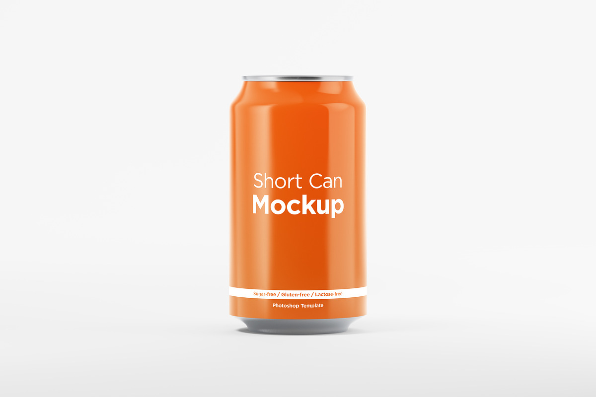 6 Short Aluminum Cans Mockup Pack, a Cups & Container Mockup by DreamVisuals (Photo 5 of 7)