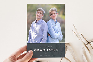 Twins Graduation Announcement PSD