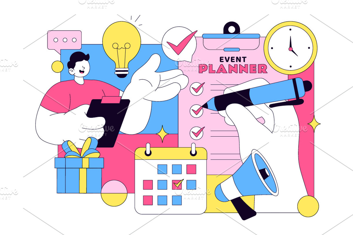10 Event Planner Illustration, a Work Illustration by denayunebgt (Photo 4 of 4)