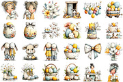 Watercolor Rustic Easter Clipart, an Illustration by Sublimation Artist (Thumbnail 2 of 7)