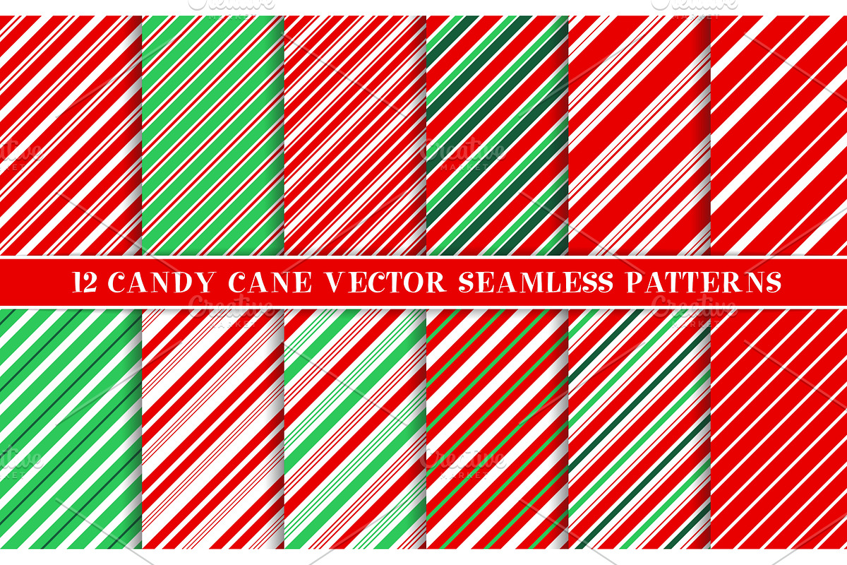 Candy cane christmas patterns, a Decorative Illustration by Buch&Bee