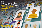 Diversity 100 Vector Avatar Pack V2, an Illustration by Telllu & Friends (Thumbnail 1 of 4)