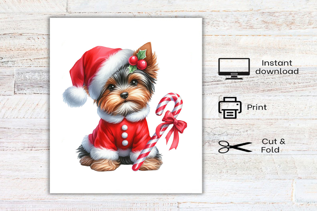 Watercolor Christmas Dog Clipart, an Illustration by Canvas Craft (Photo 8 of 8)