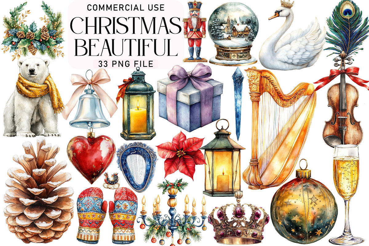 Beautiful Christmas Clipart, an Illustration by Daily.Designs (Photo 1 of 4)
