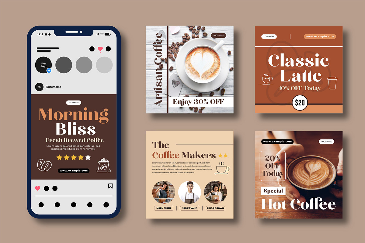 Coffee Sale Social Media Post, a Social Media Template by MightyDesign (Photo 2 of 8)