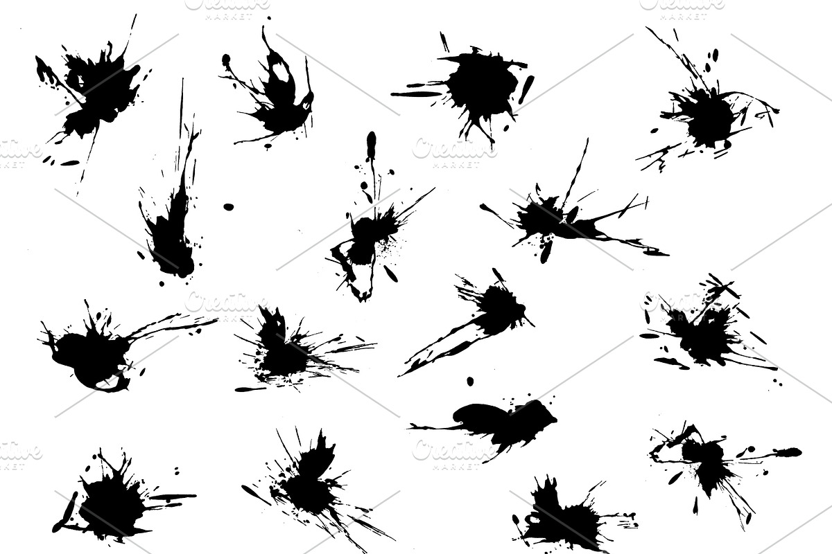 Big vector set of painted blots, a Texture Graphic by Valentain_Jevee (Photo 30 of 31)