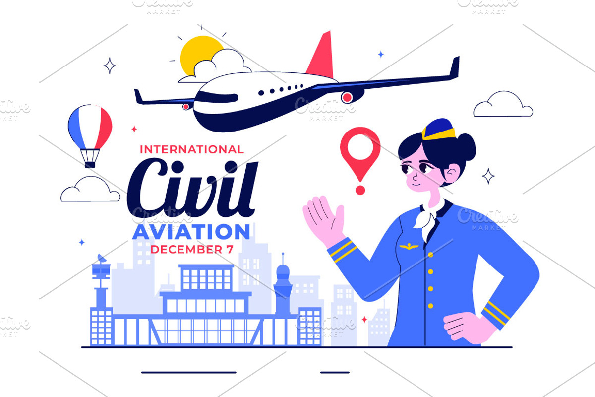 10 International Civil Aviation Day, a Transportation Illustration by denayunebgt (Photo 4 of 4)