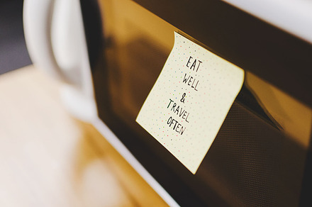 Eat well & Travel often note/ quote