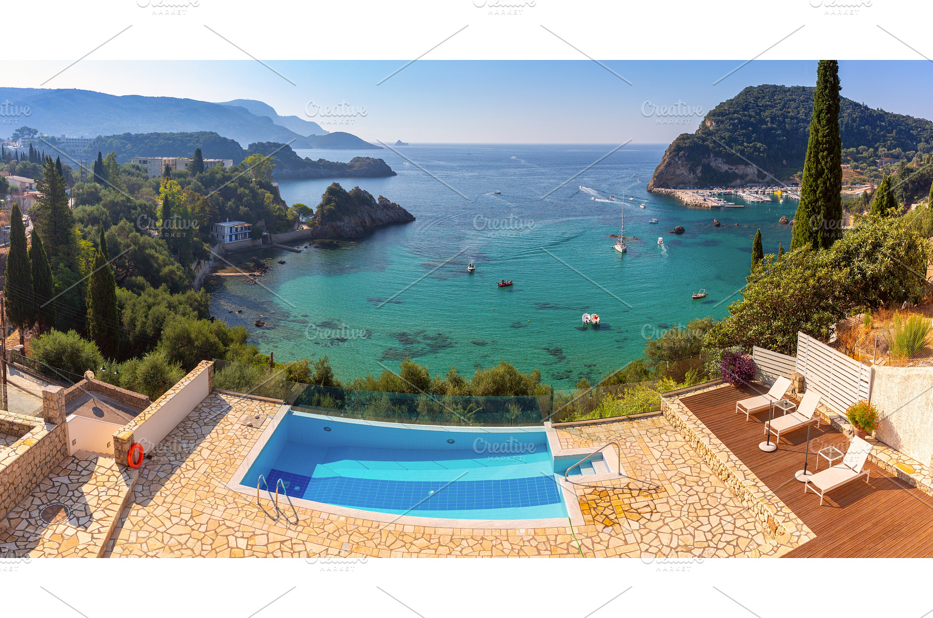 Bay and pool view in Paleokastritsa, a Nature Photo by kavalenkava