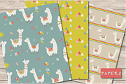 Cute llama paper, a Pattern Graphic by Poppymoondesign (Thumbnail 2 of 5)