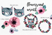 Watercolor Cats. Valentine's Day set, a Graphic by Noli Molly Store (Thumbnail 2 of 7)