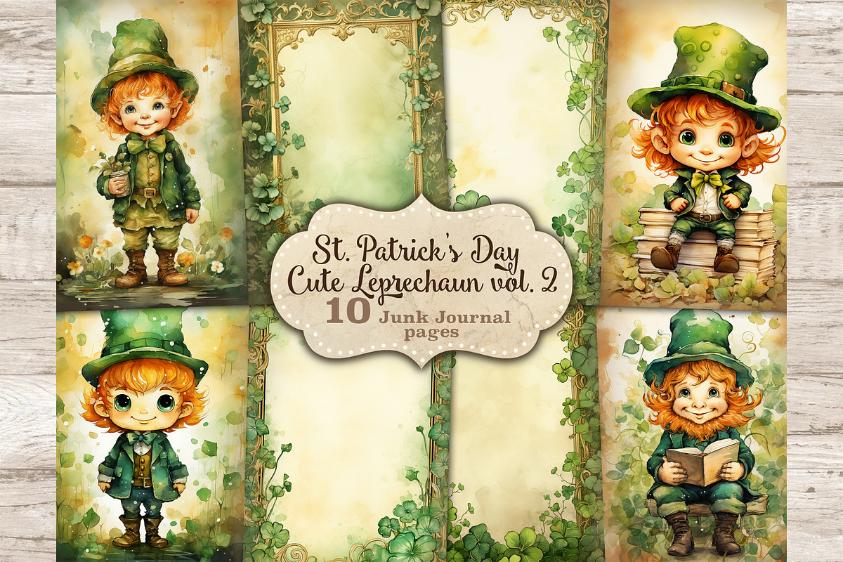 Cute Leprechaun Ephemera, a Seasonal Illustration by GlamArtZhanna (Photo 1 of 10)