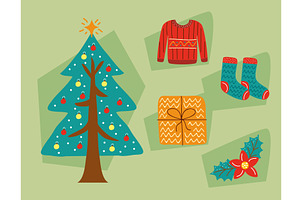 christmas item bundle, an Illustration by studiogstock