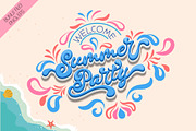 Summer Party Font, a Script Font by Nobu Collections (Thumbnail 1 of 10)
