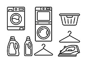 42 Laundry Essentials Icon Set, an Outline Icon by adenpinkstore (Thumbnail 2 of 18)
