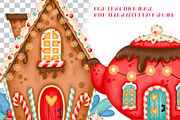 Christmas Gingerbread Houses Clipart, an Illustration by BonbonnyDesigns (Thumbnail 4 of 4)