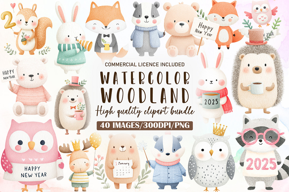 Watercolor Woodland New Year, an Illustration by Sublimation Artist (Photo 1 of 6)