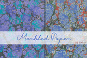 2 Hand Marbled Papers Blue Drops, a Texture Graphic by Marblingdom (Thumbnail 1 of 4)