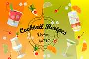 Cocktail Recipes. Vector, a Food Illustration by OS (Thumbnail 1 of 6)