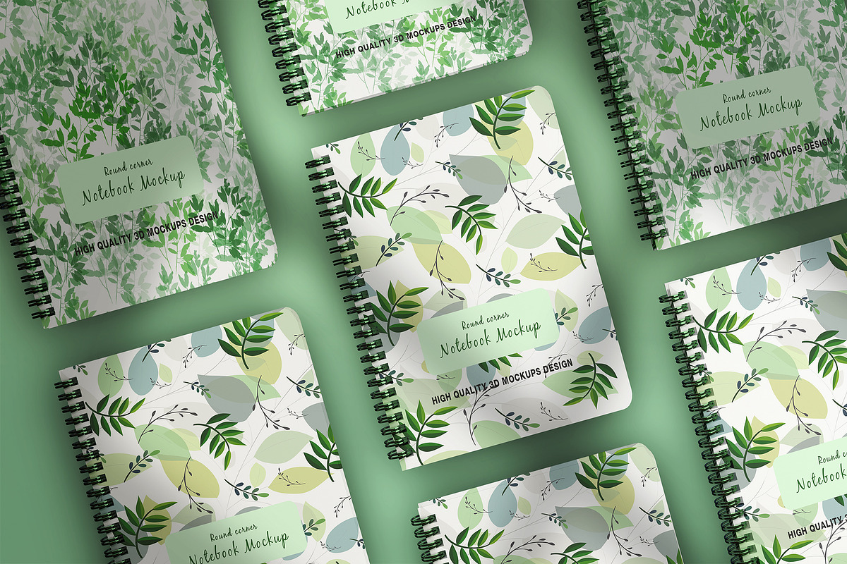 Realistic round notebook mockup, a Books & Magazine Mockup by Raihan Rahman (Photo 11 of 19)