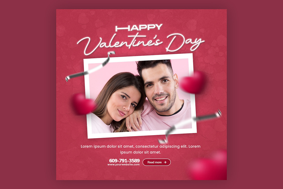 Happy Valentine's Day Post Template, a Social Media Template by Saman Osama (Photo 2 of 3)