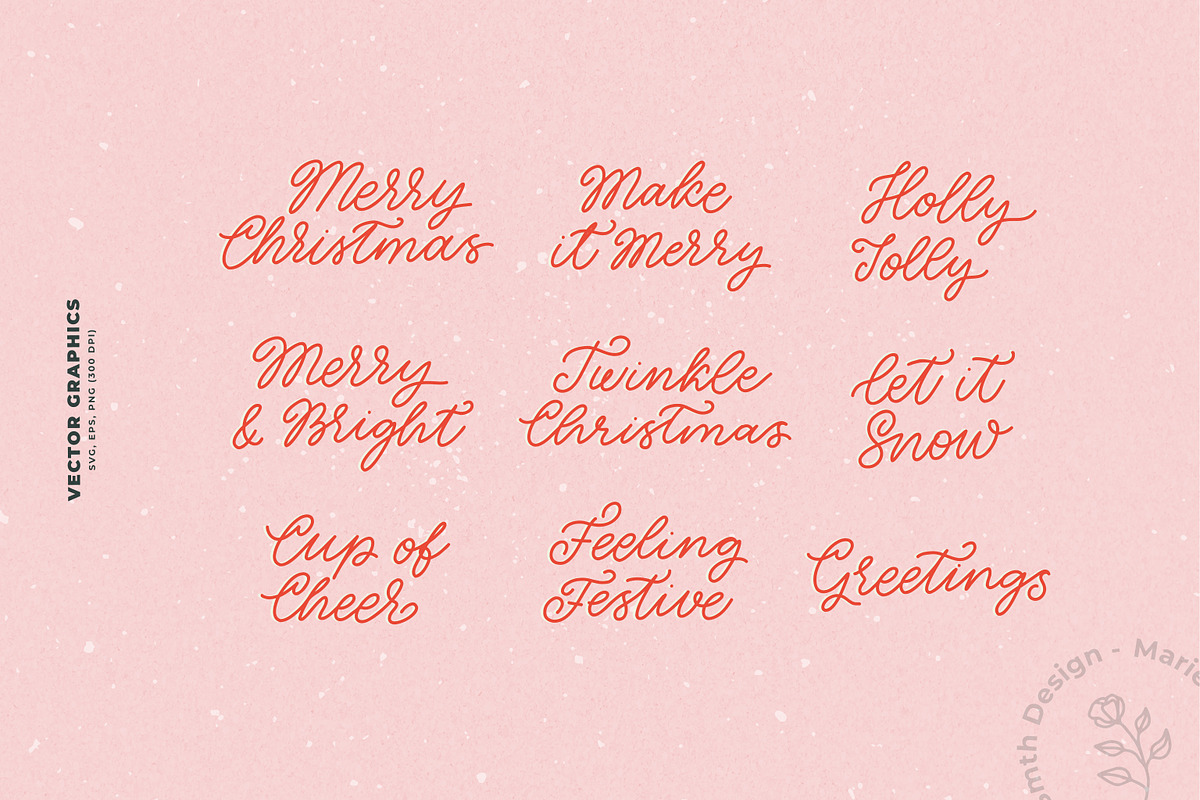 Merry Christmas vector graphics, a Decorative Illustration by Marie Smth (Photo 4 of 6)
