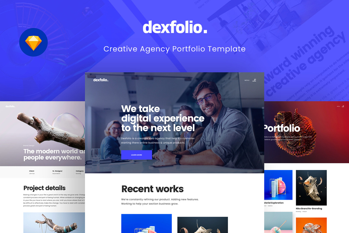 Dexfolio - Creative Agency Portfolio, an UI Kit Template by fusionlab (Photo 1 of 11)
