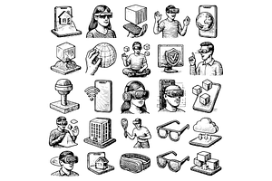 Virtual Reality Metaverse Clipart, an Object Graphic by RT Studio