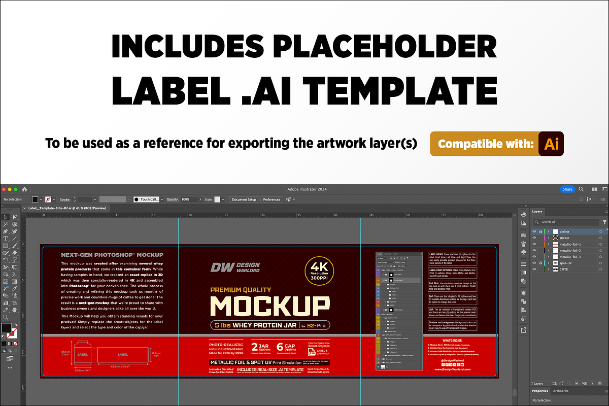 5lb Whey Protein Jar Mockup B2-Pro, a Packaging Mockup by Design Warlord (Photo 7 of 16)