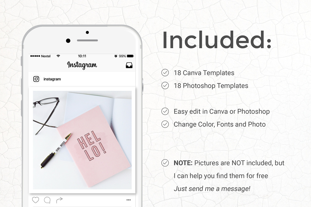 Pink - 18 Instagram Templates, a Social Media Template by Annemiek van Luinen (Photo 2 of 8)