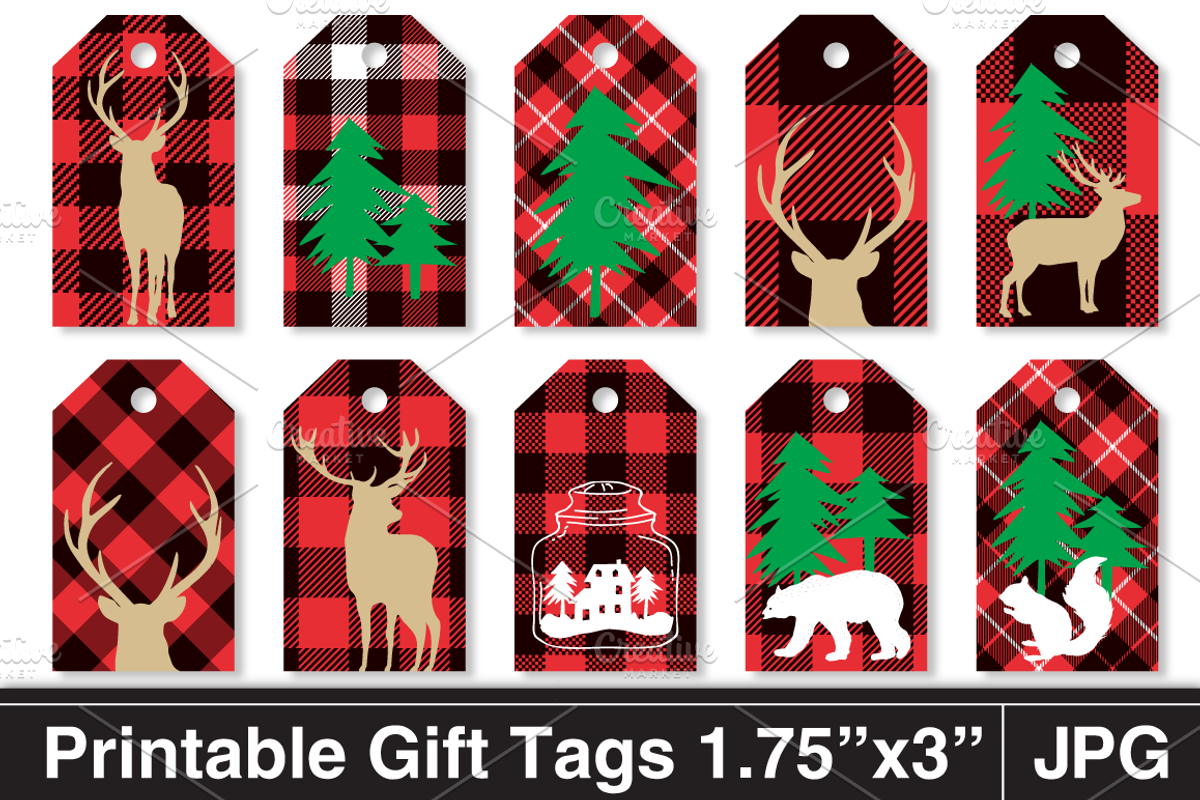 Rustic Plaid Christmas Gift Tags, an Object Graphic by SubwayParty