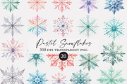 Watercolor Pastel Snowflakes, an Illustration by Designworld (Thumbnail 1 of 5)