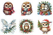 Christmas Cute Owl Sublimation Clipa, an Illustration by DreamArtGraphic (Thumbnail 3 of 5)