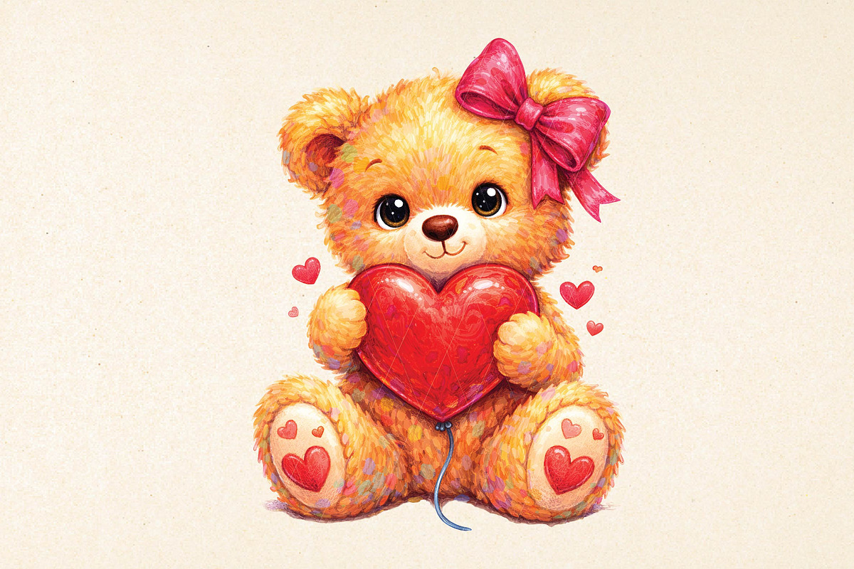 Valentine Teddy Bear Png, Valentines, an Illustration by DreamPrint404 (Photo 1 of 6)
