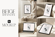 Minimal Beige Digital Devices Mockup, an iPad Mockup by aana_flavs (Thumbnail 1 of 5)