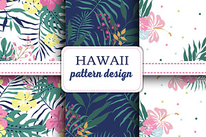 Hawaii Seamless Pattern Set