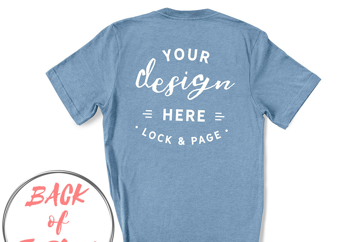 Back Of T-Shirt BC3001 Mockup Bundle, a Shirt Mockup by lock and page (Photo 51 of 88)