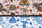 China old school tattoo, a Background Graphic by intueri (Thumbnail 4 of 7)